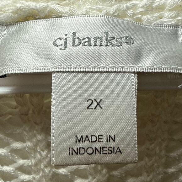 CJ Banks knit fringe open sweater cardigan womens 2X cottagecore fairy boho - Picture 3 of 8